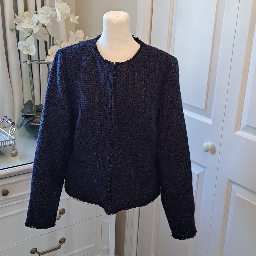 J. Crew Midnight Blue Textured Blazer